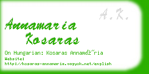 annamaria kosaras business card